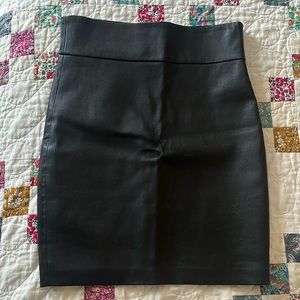 Black Italian Leather Pencil Skirt
